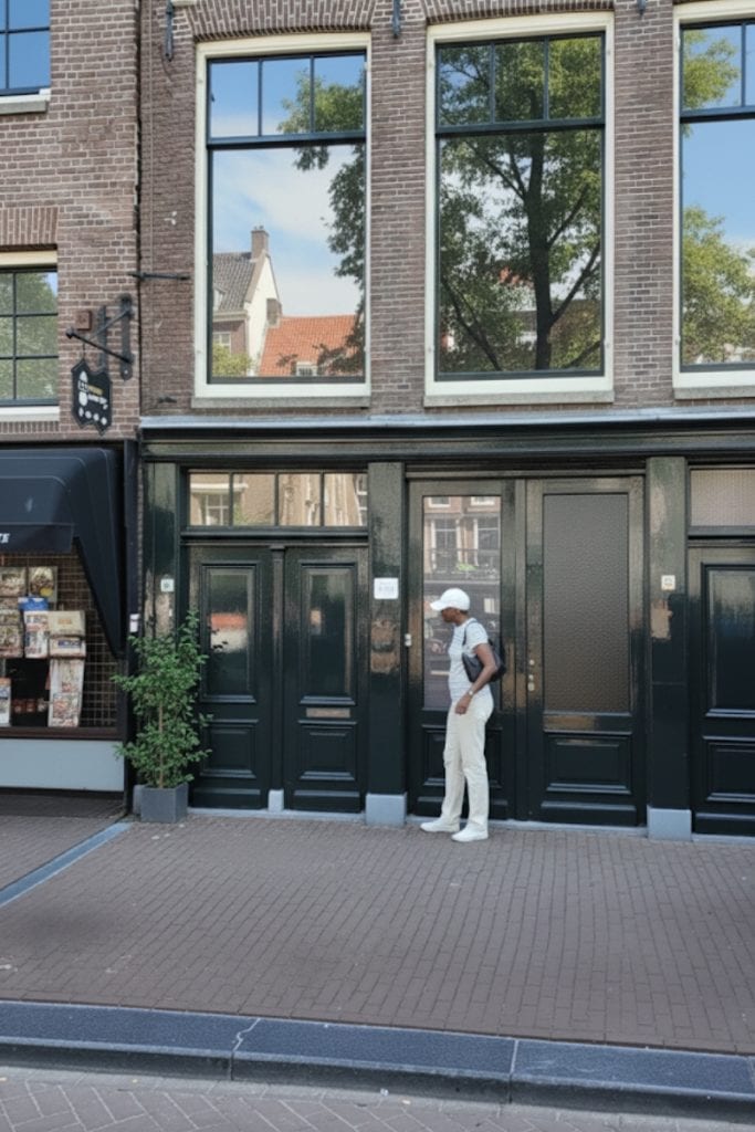 Eingangstür am Anne-Frank-Haus in Amsterdam.