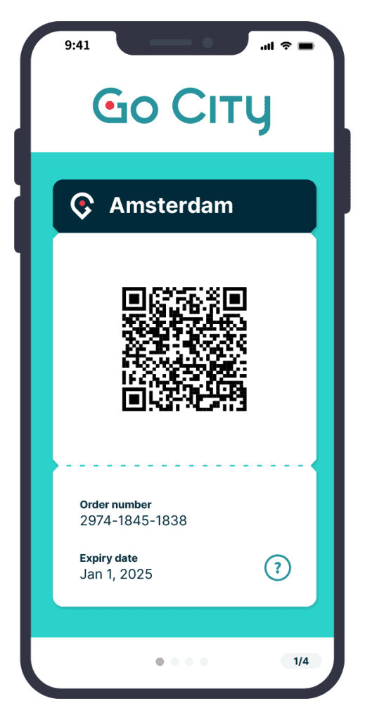 Go City Amsterdam Pass on a mobile phone.